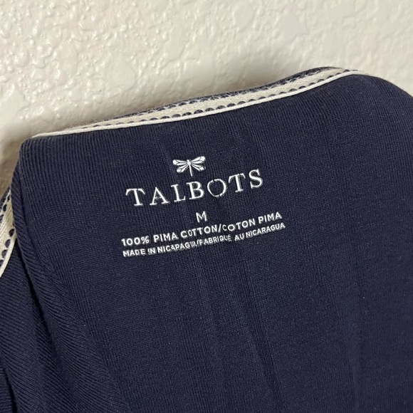 Talbots Navy Blue V-Neck Women's Top Size Medium - Picture 3 of 3